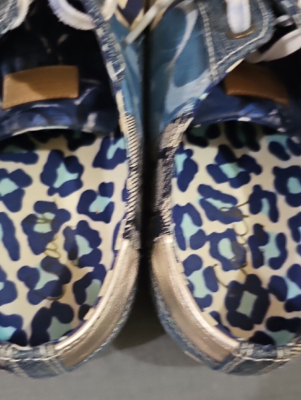 Coach Patchwork Blue Mixed-Print Lace-Up Sneakers Size 9 - Picture 6 of 12